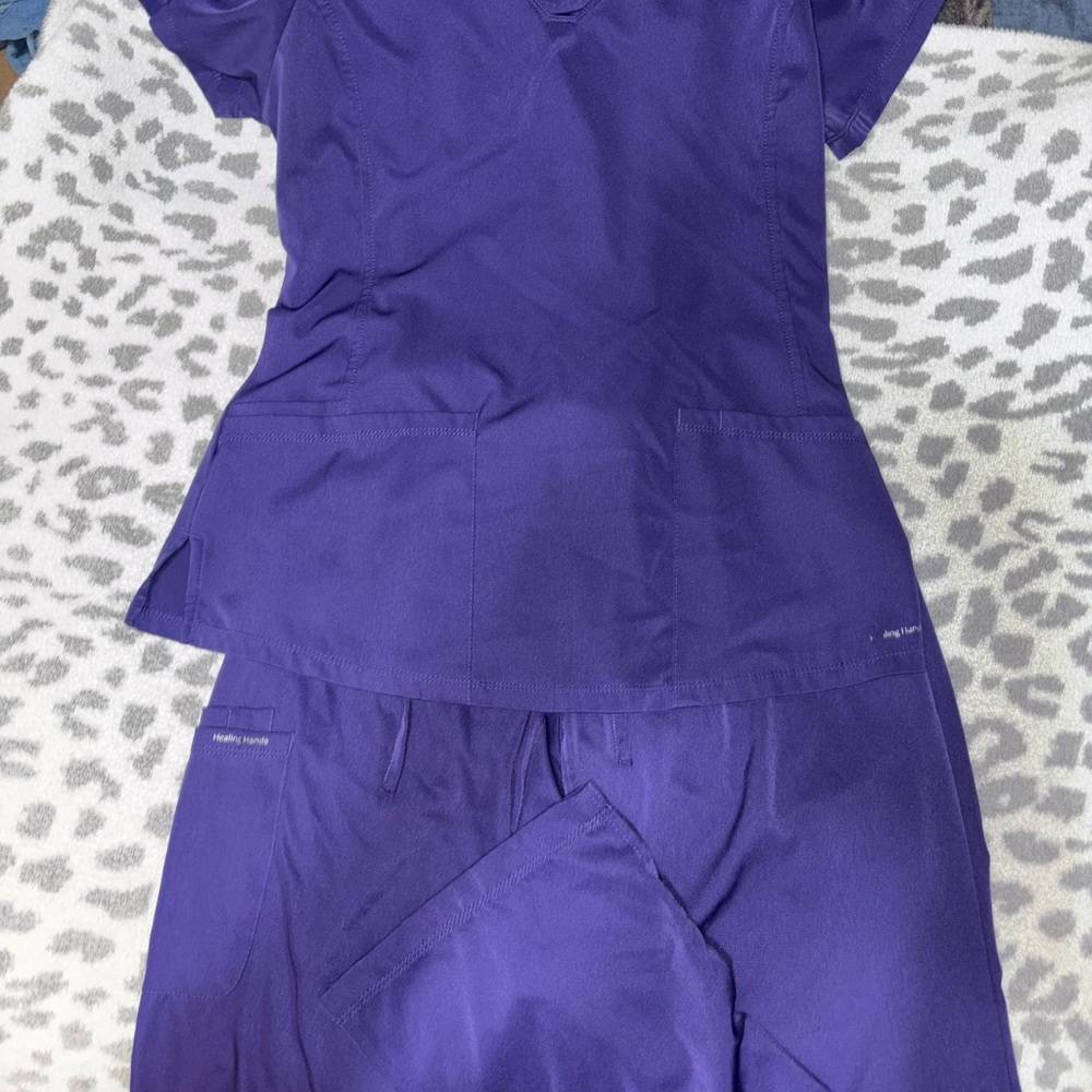 Healing hands scrubs purple